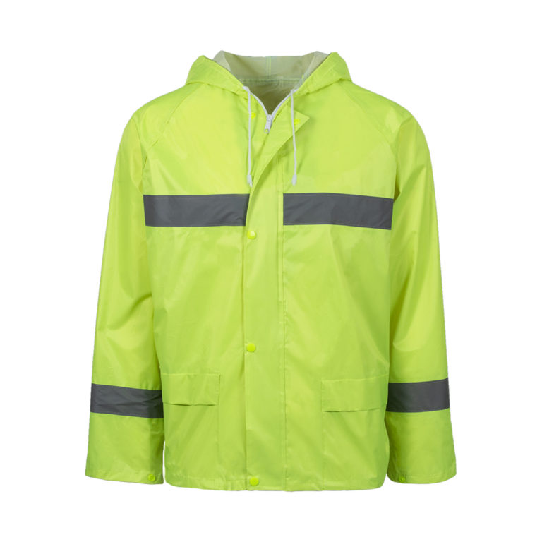RainSuit Rubberised Hi-Viz Reflective Green Front